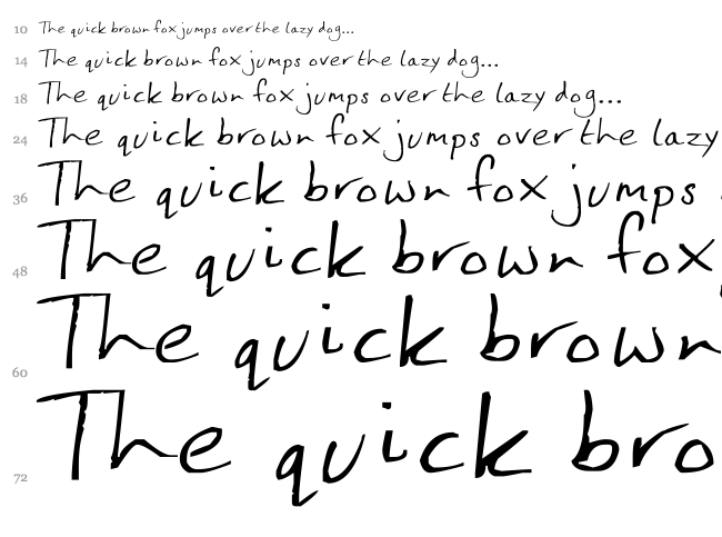 Jenny Hand font waterfall